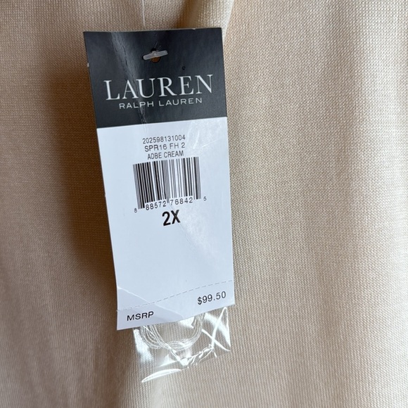 Ralph Lauren Cream Sleeveless Top Relaxed Fit Ivory Sz 2X - Picture 10 of 12